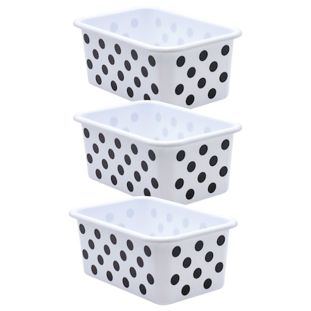 Teacher Created Resources Storage Bin, Plastic, Black/White, 3 PK 20401